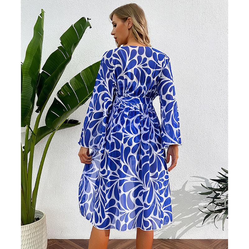 Dvoudílné bikiny s vysokým pasem Nové plavky s potiskem Dámské plavky Kimono Dámské sexy plavky Plavky Plavky Plážové oblečení