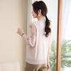 Women's Floral Knitted Seven-Sleeve Blouse