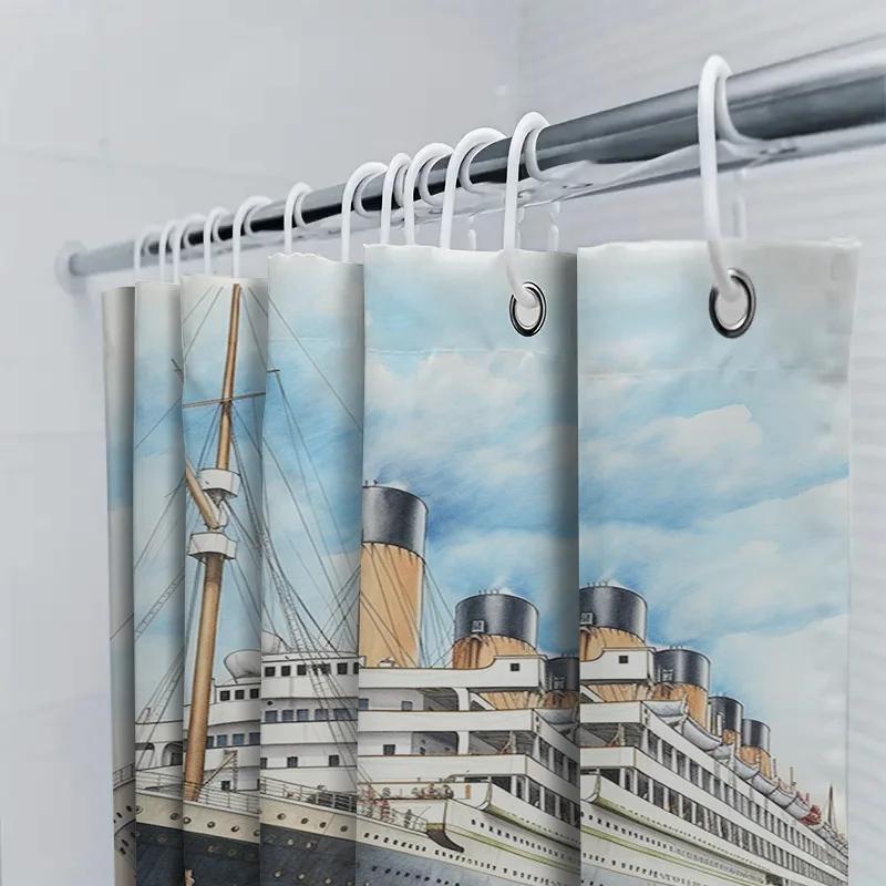 Vintage Titanic Shower Curtain 3D Printed Waterproof Fabric Nautical Bathroom Decor Wall Hanging Custom Size Available For Purch