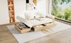 Divano Modulare con Contenitore, Schienale Regolabile su 3 Posizioni, Divano Letto con Cassetti, Tessuto in Chenille, Struttura in MDF, Portabicchieri e Pouf Contenitore, 217 cm, Beige