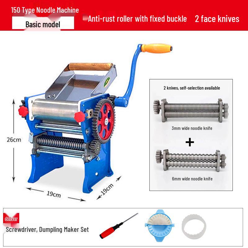 Dough Roller: Multifunctional Hand-Crank Rolling Pin for Dumpling & Wonton Wrappers, Old-Fashioned Manual Noodle Maker