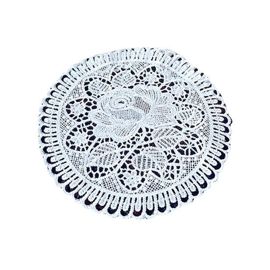 Round Lace Coaster White Lace Floral Coaster Retro Drink Coaster Heat Insulation