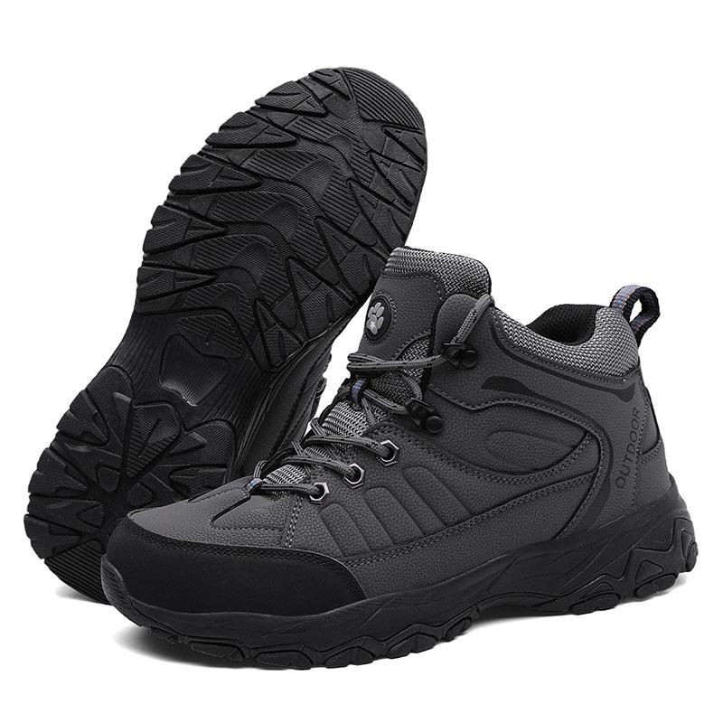 

Fashion Durable Grip Non-Slip Lace-Up Comfort Ideal for Hiking Boots Men Footwear Outdoor Motorcycle Boots High-Top Adventure Sneakers 45 серый