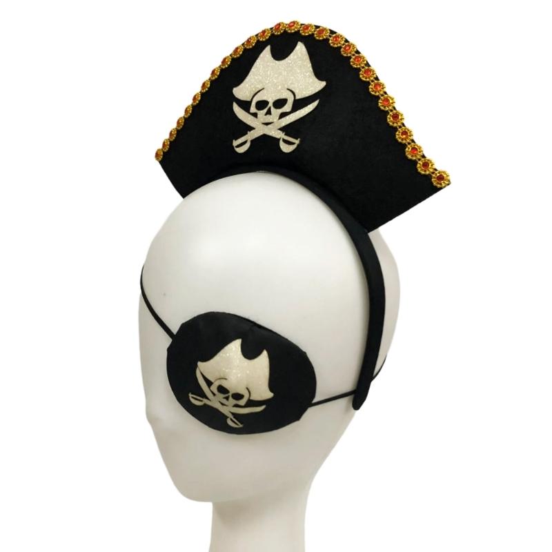 Girl Halloween Headbands Pirate Eyepatch Headwear Hairbands Fun Headwear