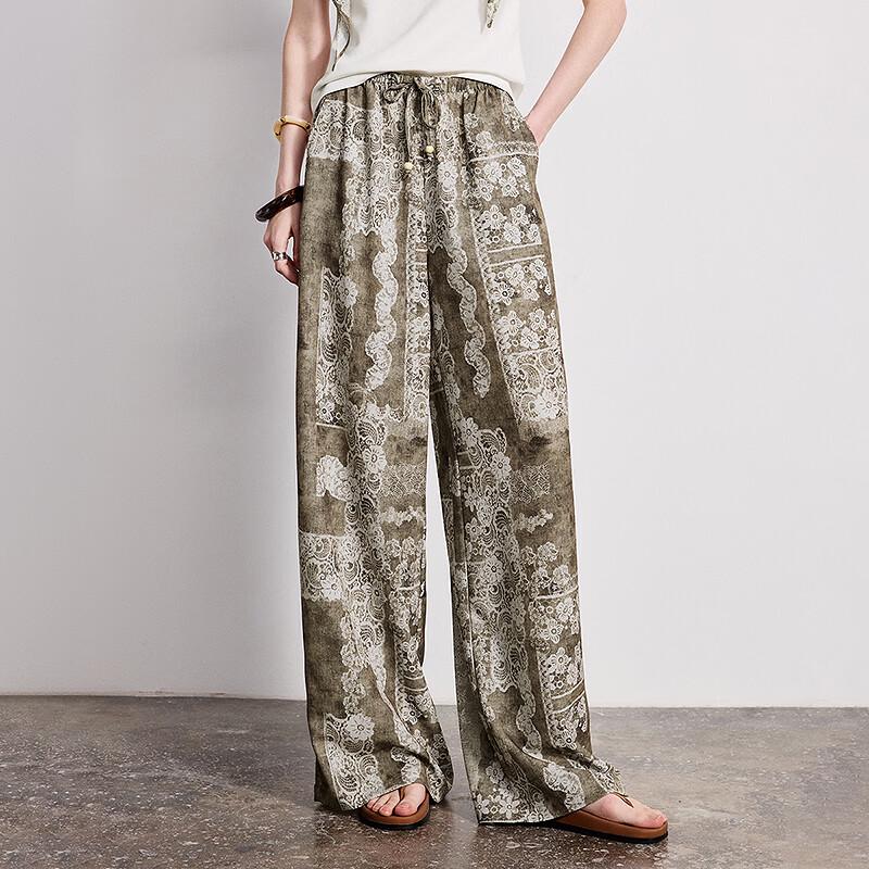 Chuyu 2026 Spring Bohemian Printed Wide-Leg Trousers