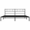 Metal Bed Frame with Headboard Black 183 x 213 cm