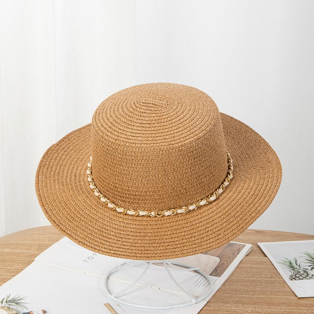 Women's Wide Brim Straw Hat Foldable Beach Sun Hat Spring Summer Vacation Travel Hat Casual Sun Protection Hat