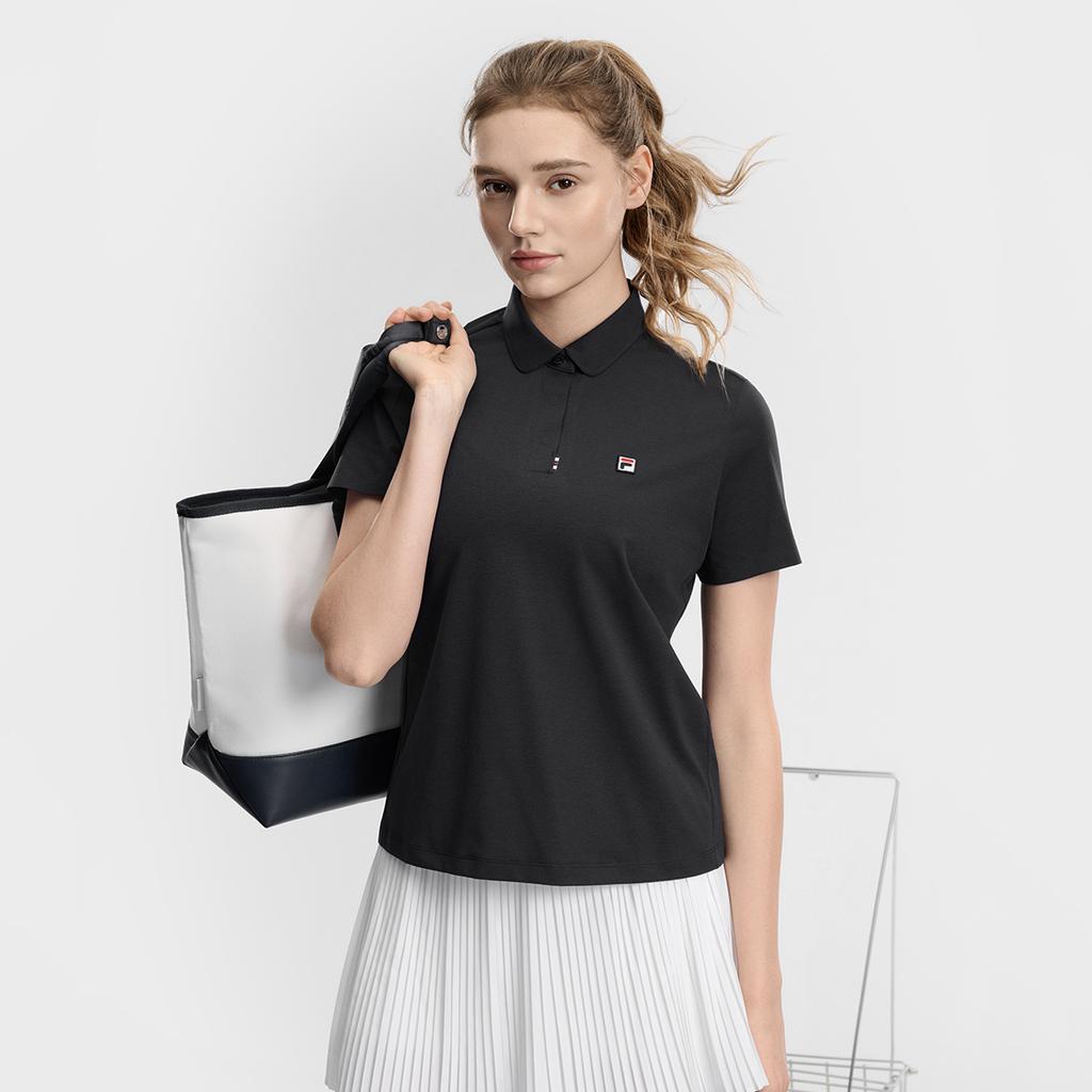 Fila Tennis Simple Classic Basic Sports Casual Comfortable Versatile Breathable Short Sleeve Polo Shirt Women Tops Legendary-Blue A11W623104FNV