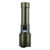 Rechargeable Zoomable Flashlight with Flame Ignition White Laser Core 4 Level Power Indicator Fresnel Lens for Outdoor Camping