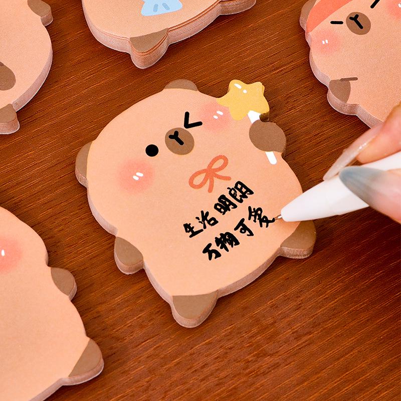 Capybara Alien Sticky Notes: Cute Reusable Memo Stickers for Student Planners