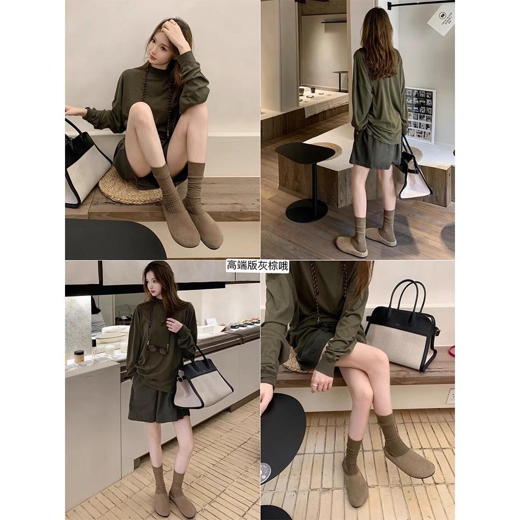 Lazy row~ retro style thick-soled lazy people baotou semi-slippers wear outside