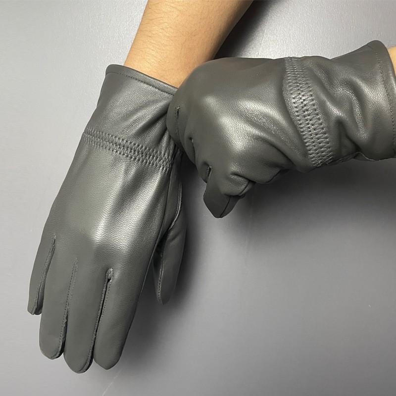 Mens Winter Sheepskin Gloves Fleece Lined Warm Windproof Driving Motorcycling