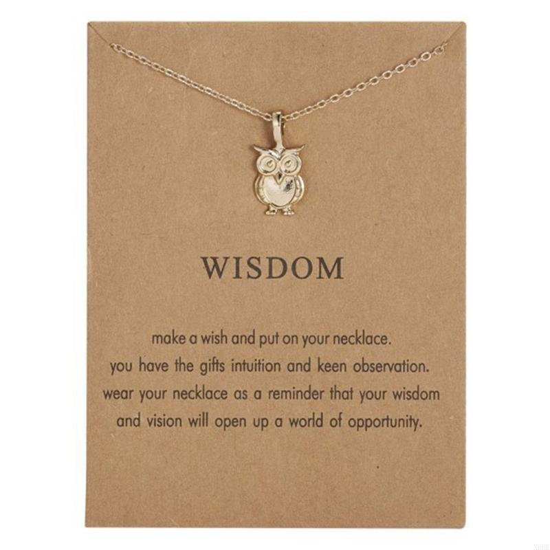 New Trendy Alloy Cute Elegant Pearl Butterfly Elephant Owl Dragonfly Luck Pendant Necklaces with Wish Card for Women Jewelry