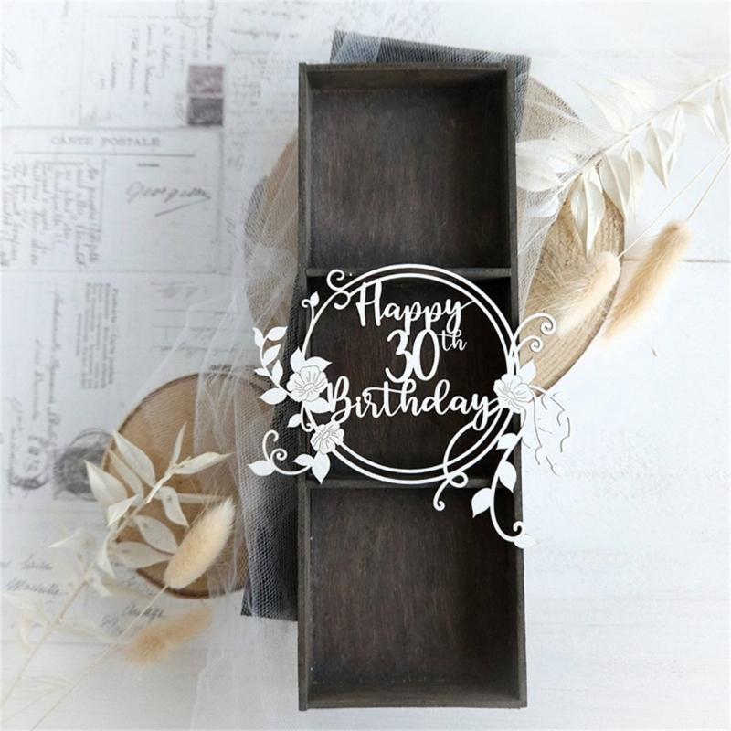 Happy Birthday Die Cut Stencils Birthday Wreath Carbon Steel Cutting Die Scrapbooking Embossing Tool for Card Making
