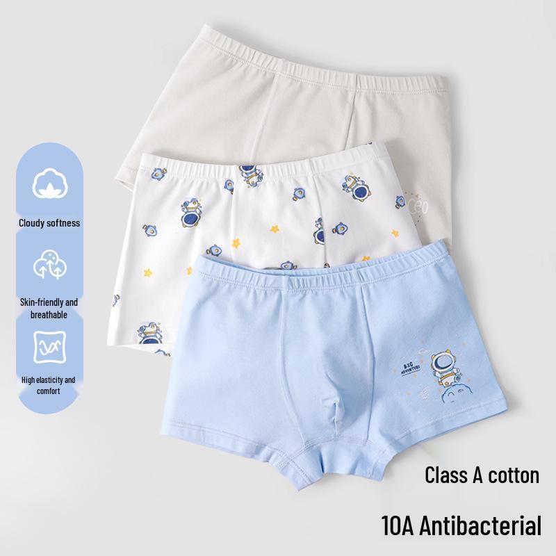 Kids' 100% Cotton Antibacterial Underwear: Boys' Boxer Briefs & Girls' Briefs for Ages 10+