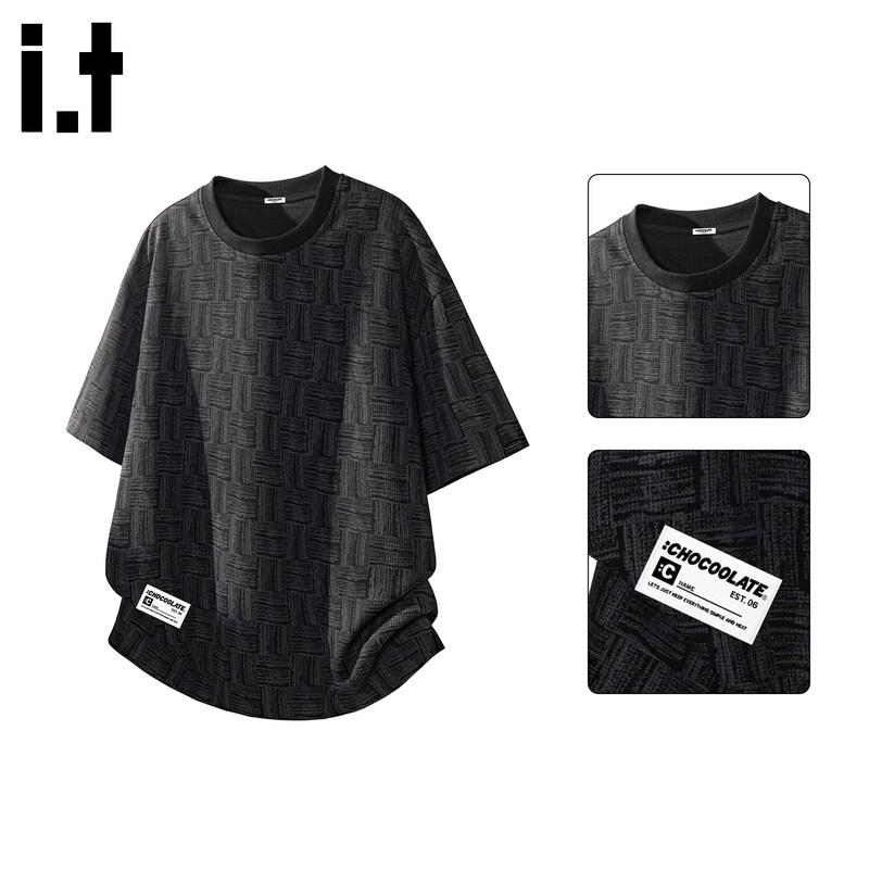 :CHOCOOLATE Men s Houndstooth Short-Sleeve T-Shirt M