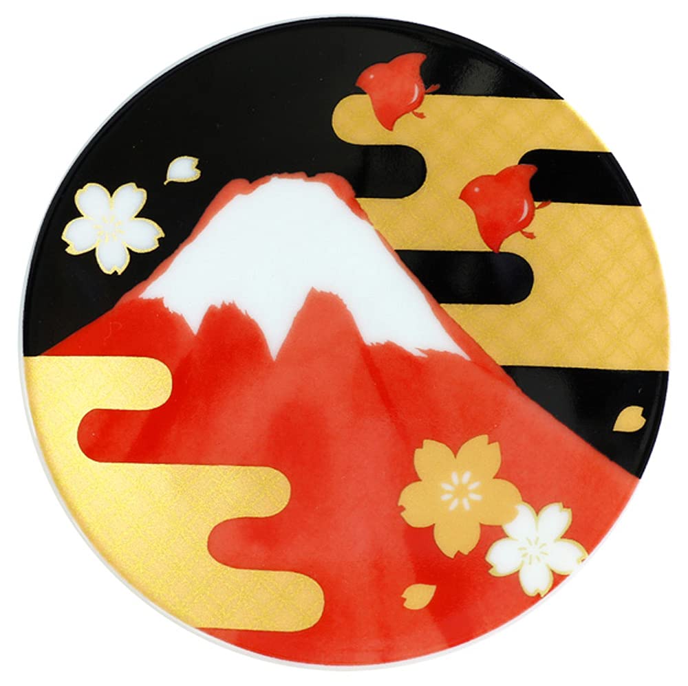 

Ceramic Indigo KOTOHOGI RINPA Lucky Small Plate Mount Fuji Size Approx. 9.3 H1.2 41008