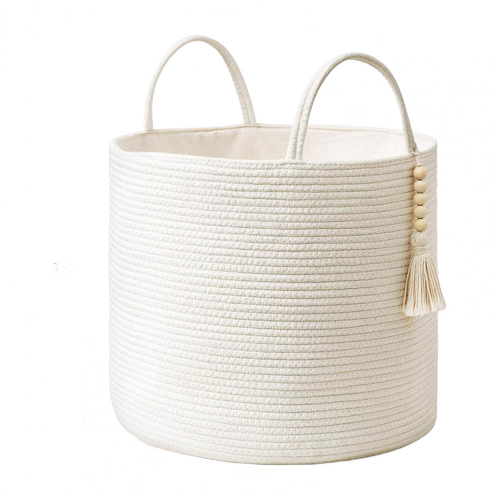 

Плетений кошик для зберігання Декоративний кошик з натуральної мотузки з ручкою Кошик для зберігання великої місткості Іграшки Органайзер для одягу