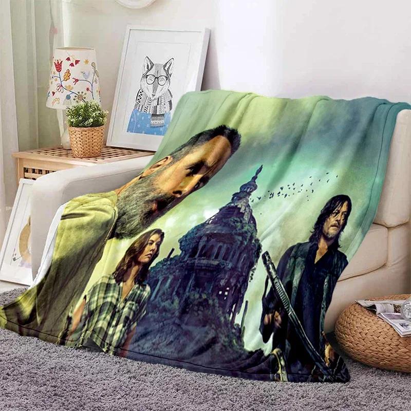 Drama The Walking Dead Series Soft Throw Blanket Zombie Movie Printed Bedspread Sofa  Couch Camping Cover Home Decor