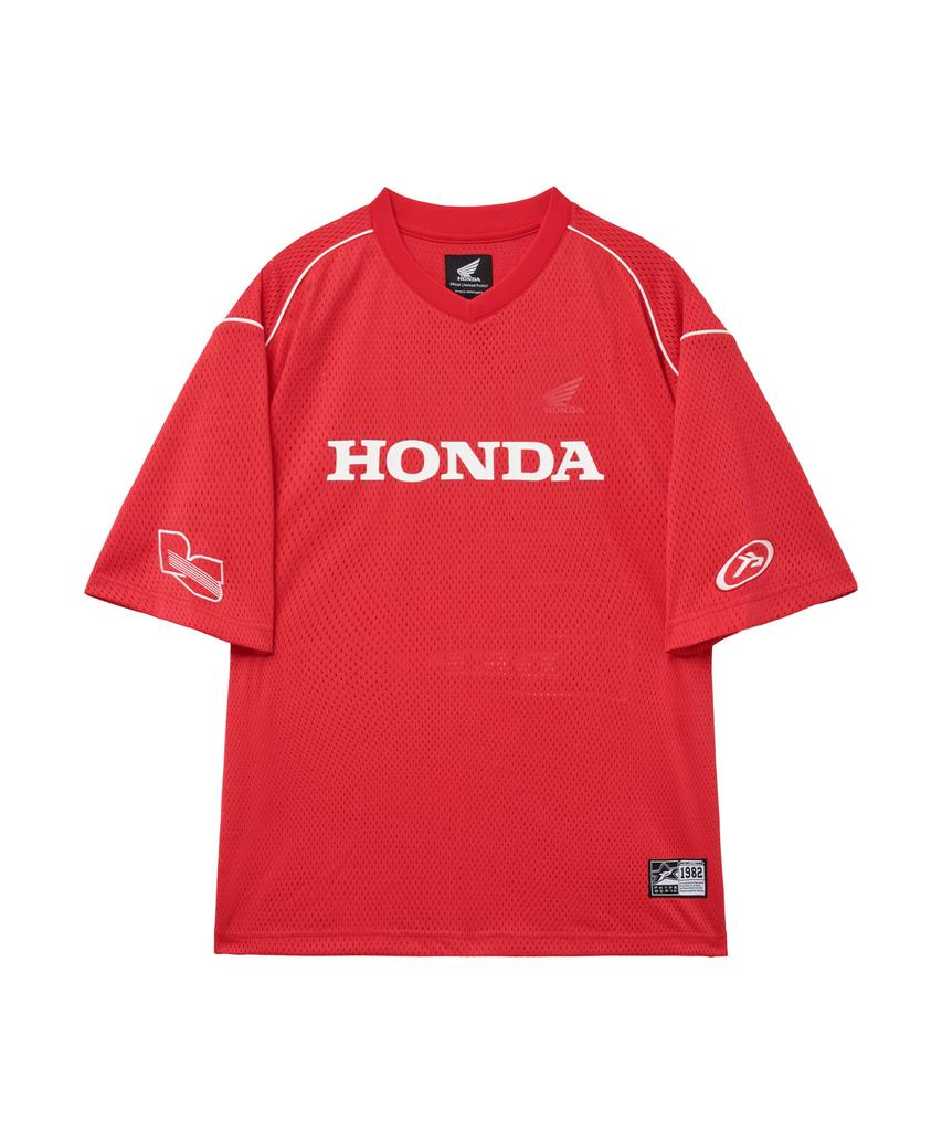 PHYPS MOTORCYCLE Motorcycle Piping Mesh Short Sleeve Red