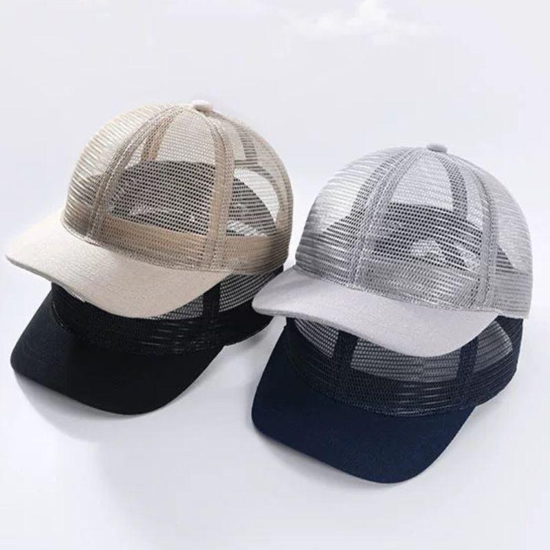 New Short Brim Baseball Cap Full Mesh Breathable Thin Peaked Cap for Men Women Skeleton Mesh Duck Tongue Cap Sunscreen Sun Hat