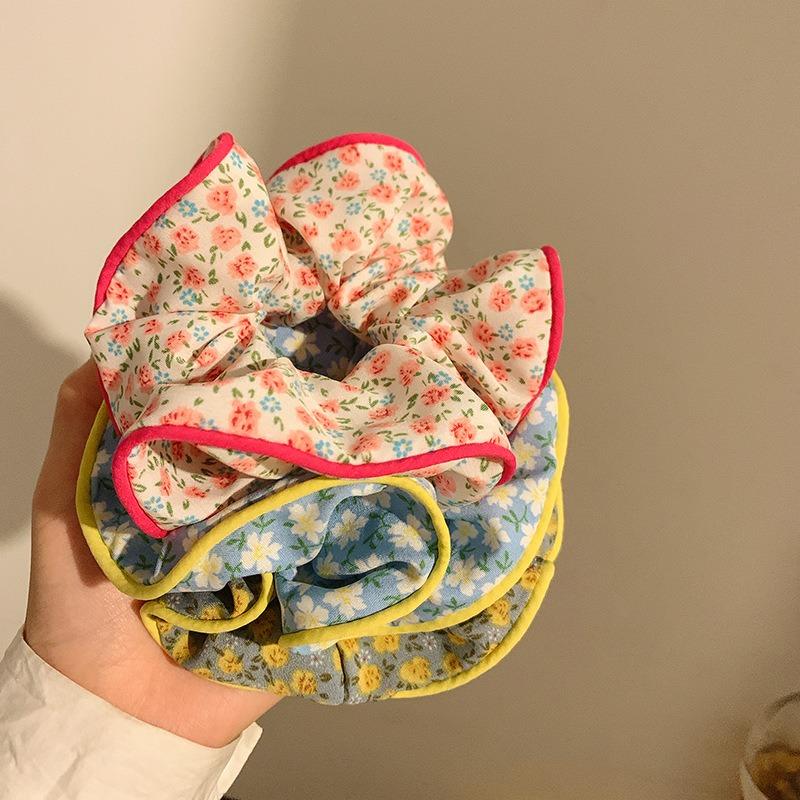 Cute Sweet Flower Scrunchie Women Girls Floral Elastic Hair Rubber Bands Accessories Tie Hair Ring Rope Headdress Headwear