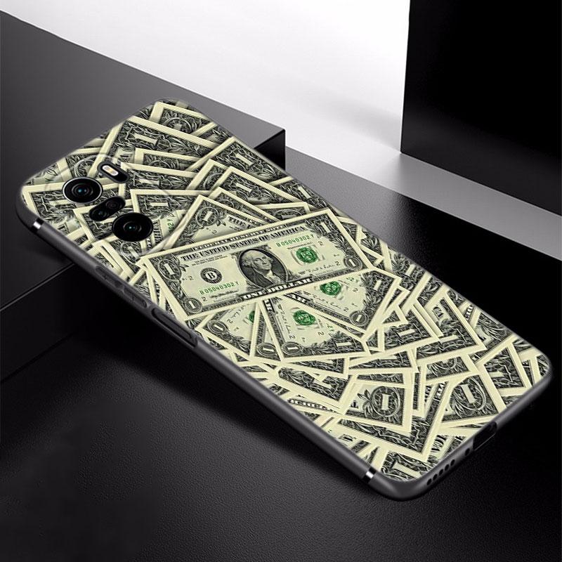 Banknote Dollar Cash Money Phone Case For Xiaomi Redmi Note 5 6 9T K20 K40 K50 Pro 7A 8A 9A 9C 9i 10A 10C A1 S2 TPU Black Cover