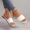 Fashion Summer Women's Flat Solid Color Open Toe Beach Slippers 2024 Outdoor Slingback Simple Sandals for Women Chanclas Mujer