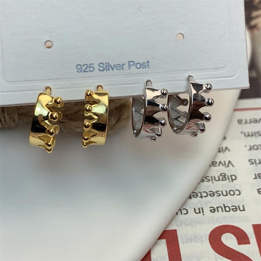 Crown Silver Cross-border s9254 Women's Gold-plated Hoop Earring