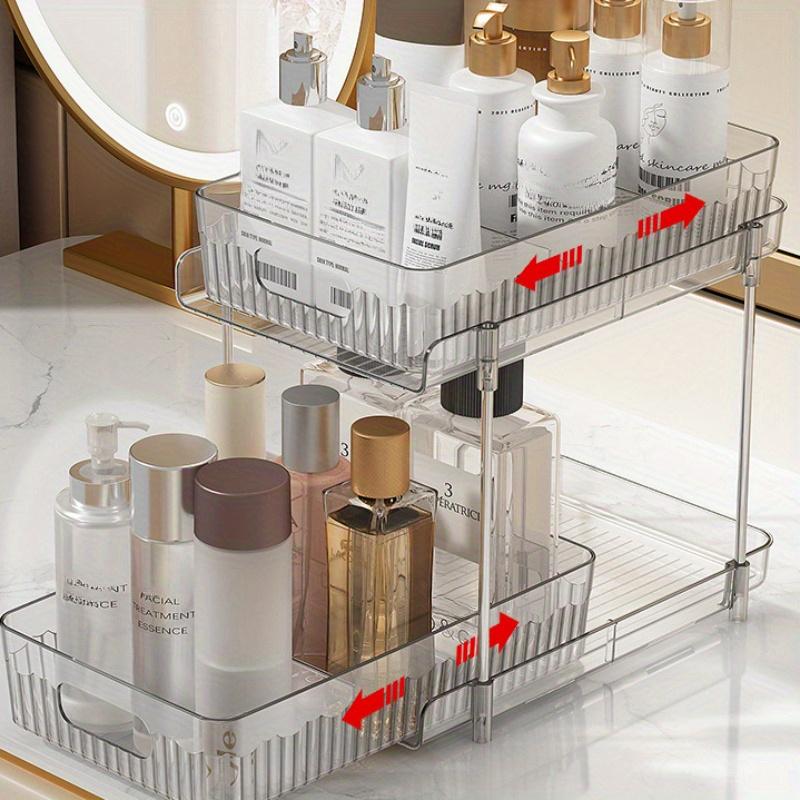 Двойная прозрачная выдвижная полка для хранения — фото 4