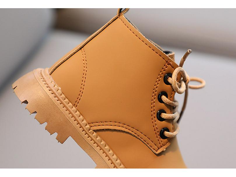 2022 Herbst/Winter Kinder Britischer Stil Einfarbig Martin Stiefel mit Seitenreißverschluss