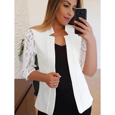 Einfarbiger Temperament Mittelärmeliger Kleiner Blazer Professioneller Freizeitanzug