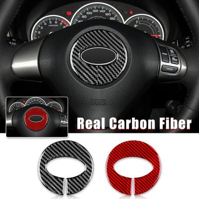Real Soft Carbon Fiber For Subaru Impreza 2009 2010 2011 Car Steering Wheel Stickers Strip Interior Trim Auto Accessories