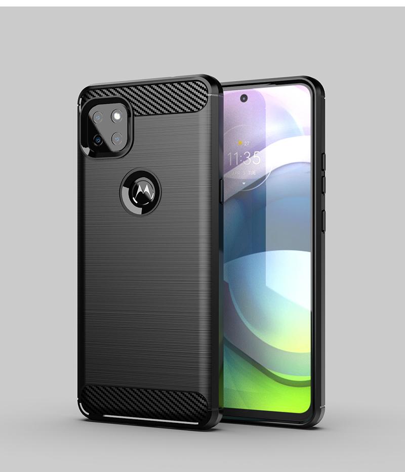 For Motorola One 5G Ace Case Bumper Rubber Silicon Carbon Fiber Cover For Motorola One 5G Ace Case For Moto One 5G Ace Case 6.7