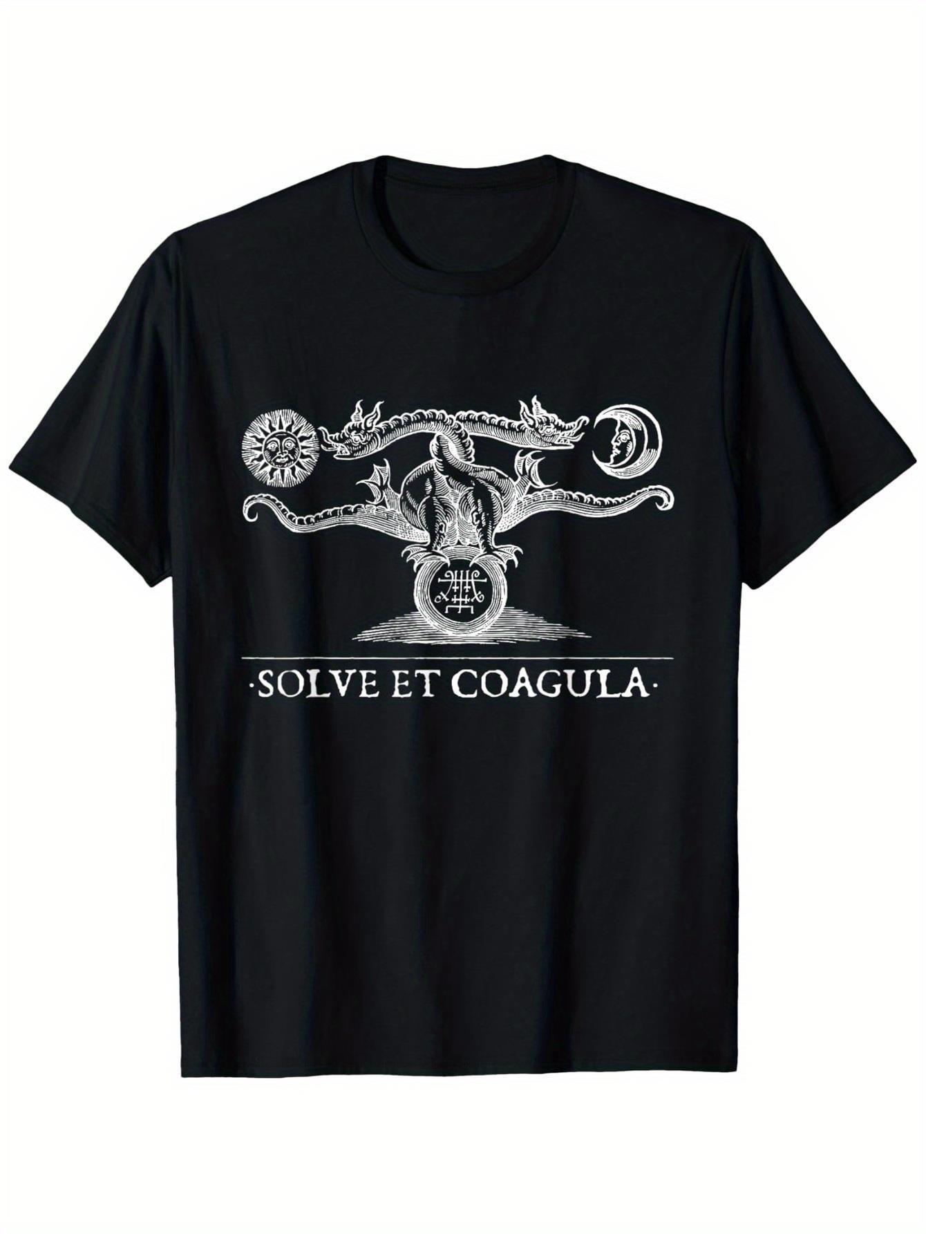 

Dissolution and Solidification Alchemy Mystery Theme T-shirt - Medieval Celtic Dragon Pattern T-shirt Street Fashion T-shirt ... S разноцветный