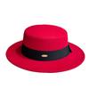 New French Retro Flat Top Woolen Hat for Women Autumn and Winter British All Match Fashion Wide Brimmed Hat Simple