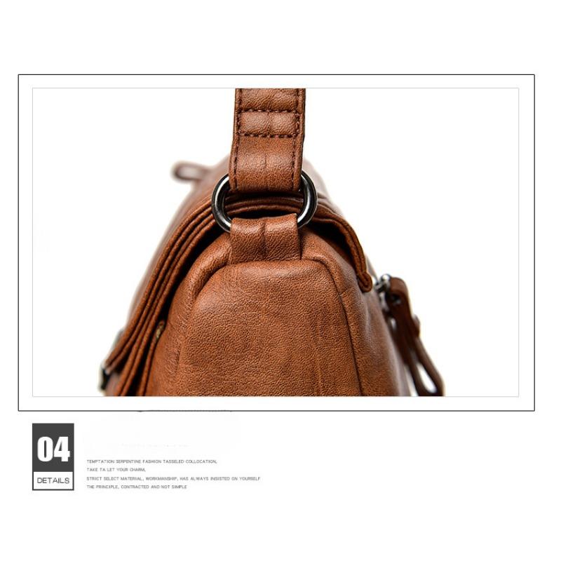 Women'S Bag Casual Temperament Soft Leather Bag Popular Retro Messenger Fashion Foreign Style Mother Bag