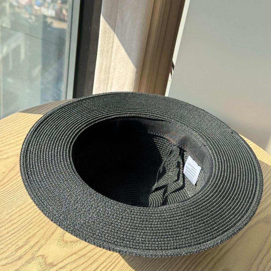 New French White Top Hat Summer Beach Vacation Visor Hat Straw Hat