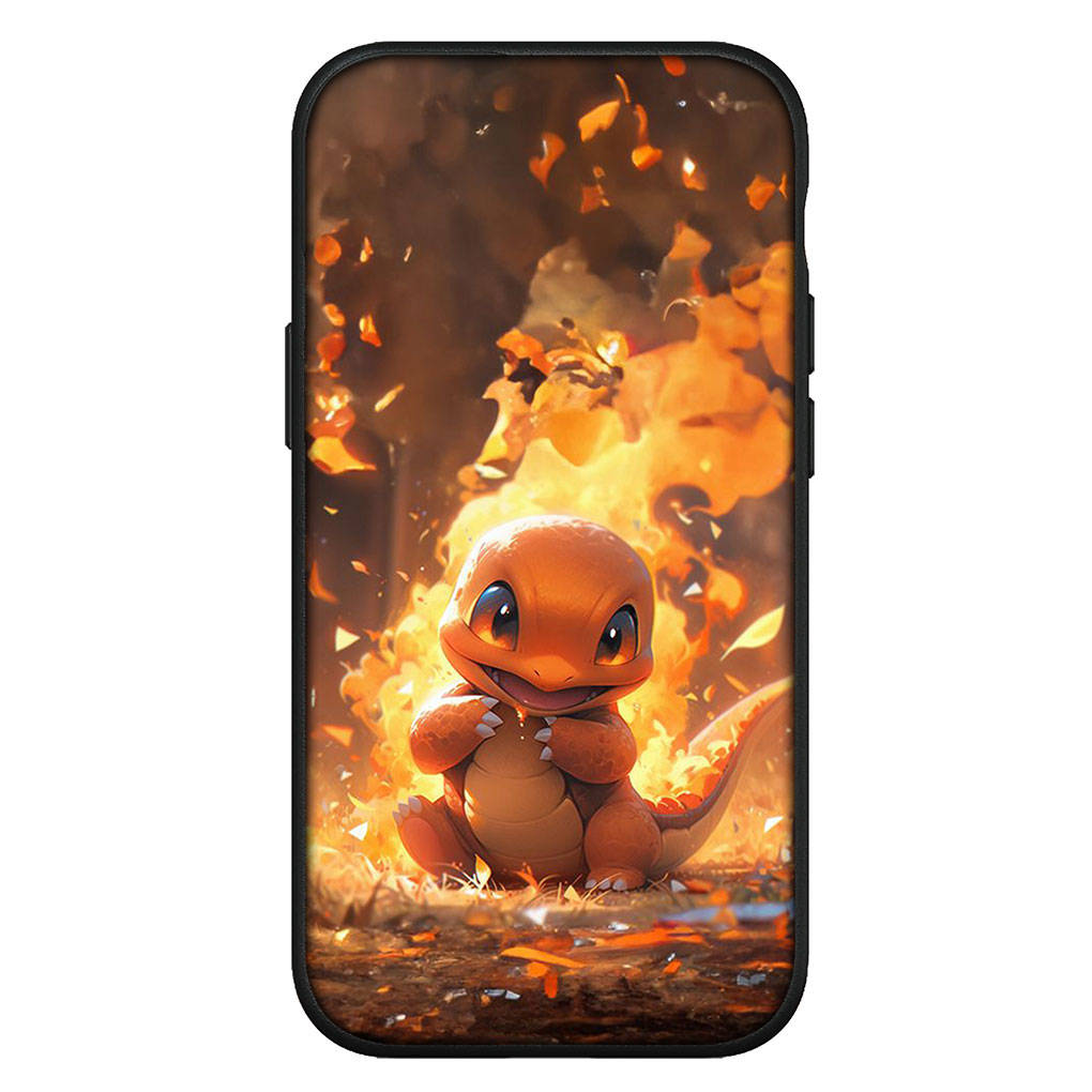 Cover for iPhone 16 15 Xiaomi Redmi Note 14 13 12 11 Pro Max X 8 16e Samsung Galaxy S25 S24 S23 Moto OPPO Huawei Pokemon Pikachu Charmander Phone Case