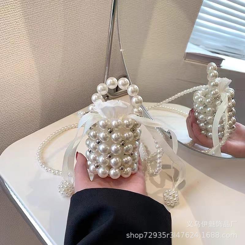 

Міні-сумка жіноча нова модна універсальна ланцюжок з перлами невелика сумка сумочка через плече сумочка для навушників