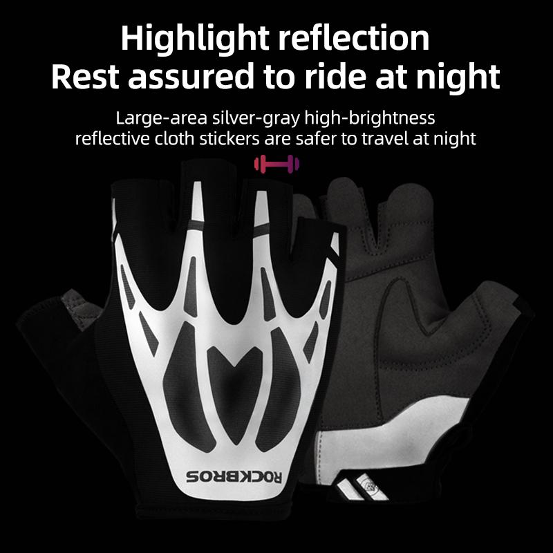 Rockbros Cycling Gloves Breathable Shockproof Bike Gloves Summer Half Finger Gloves Mtb Mountain Bicycle Gloves Sports Gloves