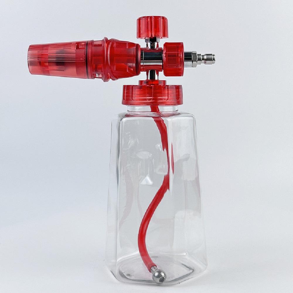 

Пенный распылитель, регулируемый пистолет для пены для мытья автомобиля, 1 л, мойка высокого давления для автомобиля, 1/4 дюйма, быстрое соединение для мойки автомобиля красный