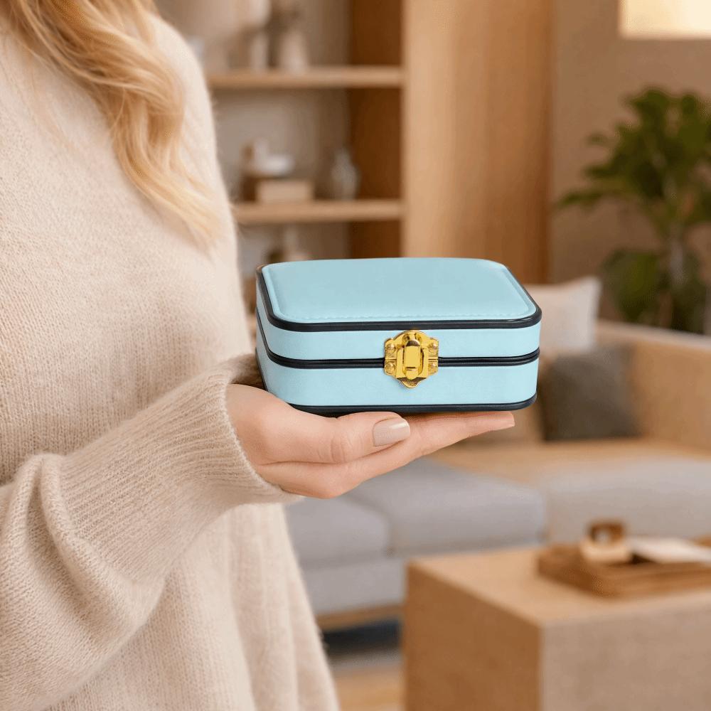PU Leather Lockable Jewelry Box Lockable Jewelry Storage Case Portable Jewelry Case Girls
