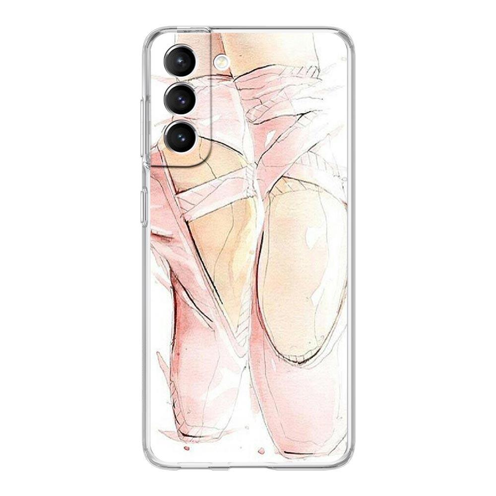 Simple Swan Dance Ballet Clear Phone Case For Samsung Galaxy S23 S22 5G S20 Ultra S21 FE 5G S10E S9 S8 S10 Plus Soft Back Cover