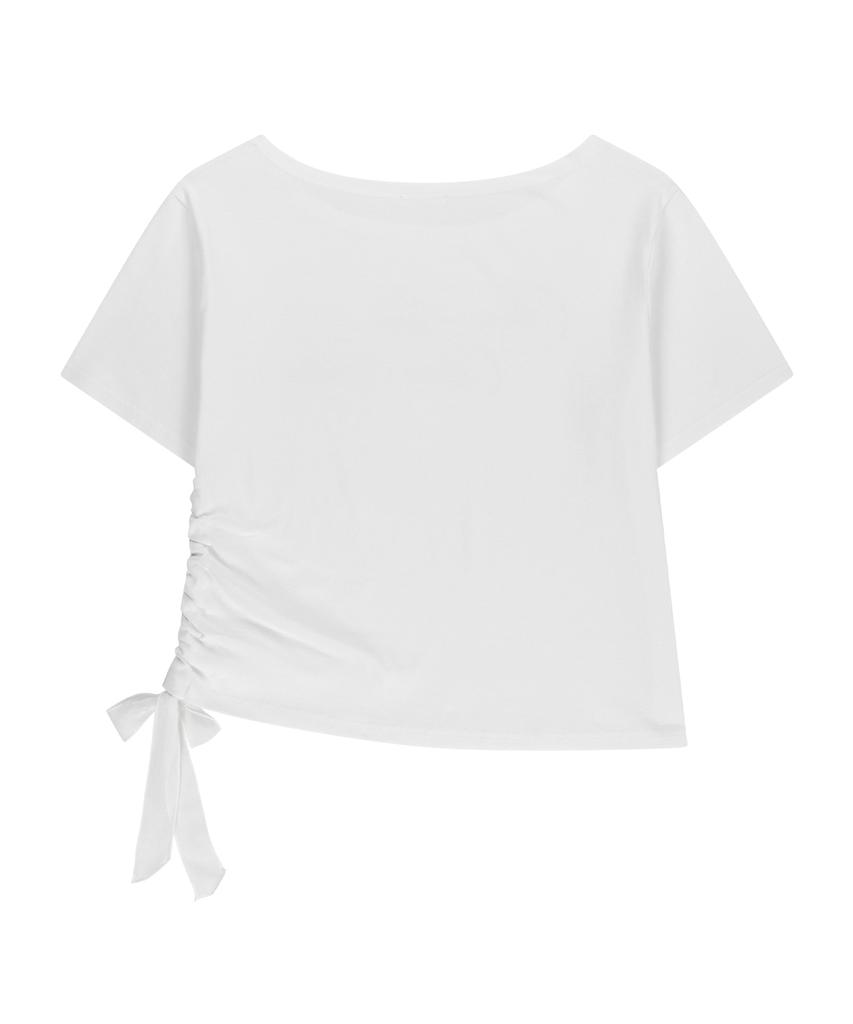 ILLIGO Sheer Ribbon Off-Shoulder Top White