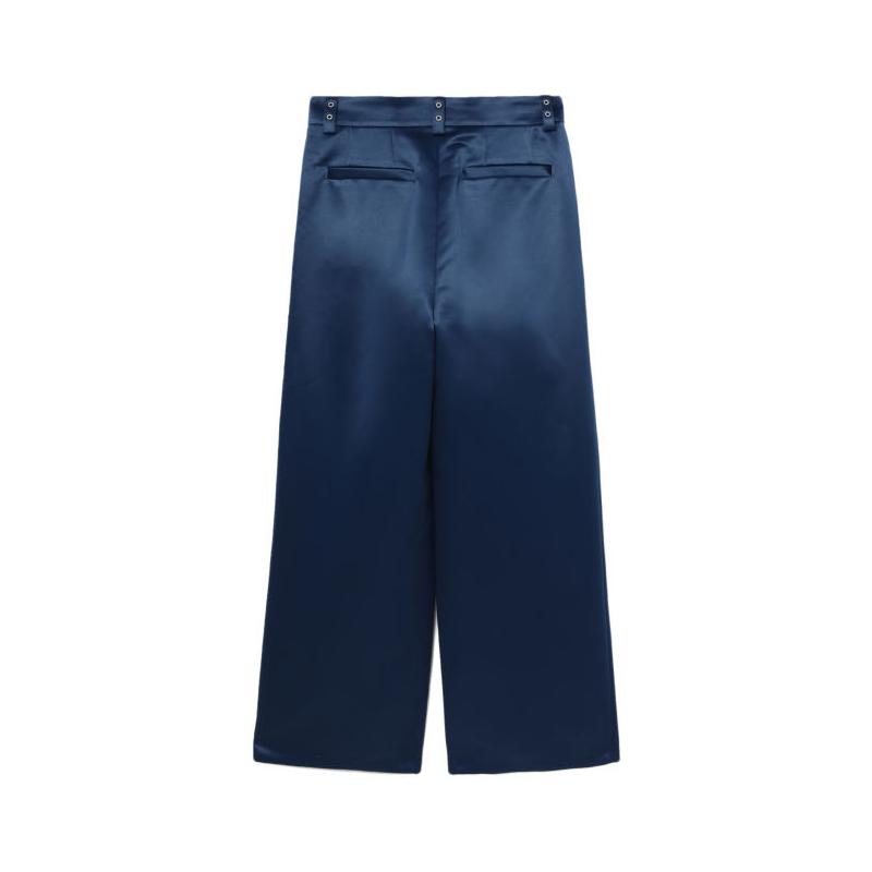 WE11DONE Casual Pants Men's Navy Blue Moderate Wide Leg Pants WDEPT234MNVMI