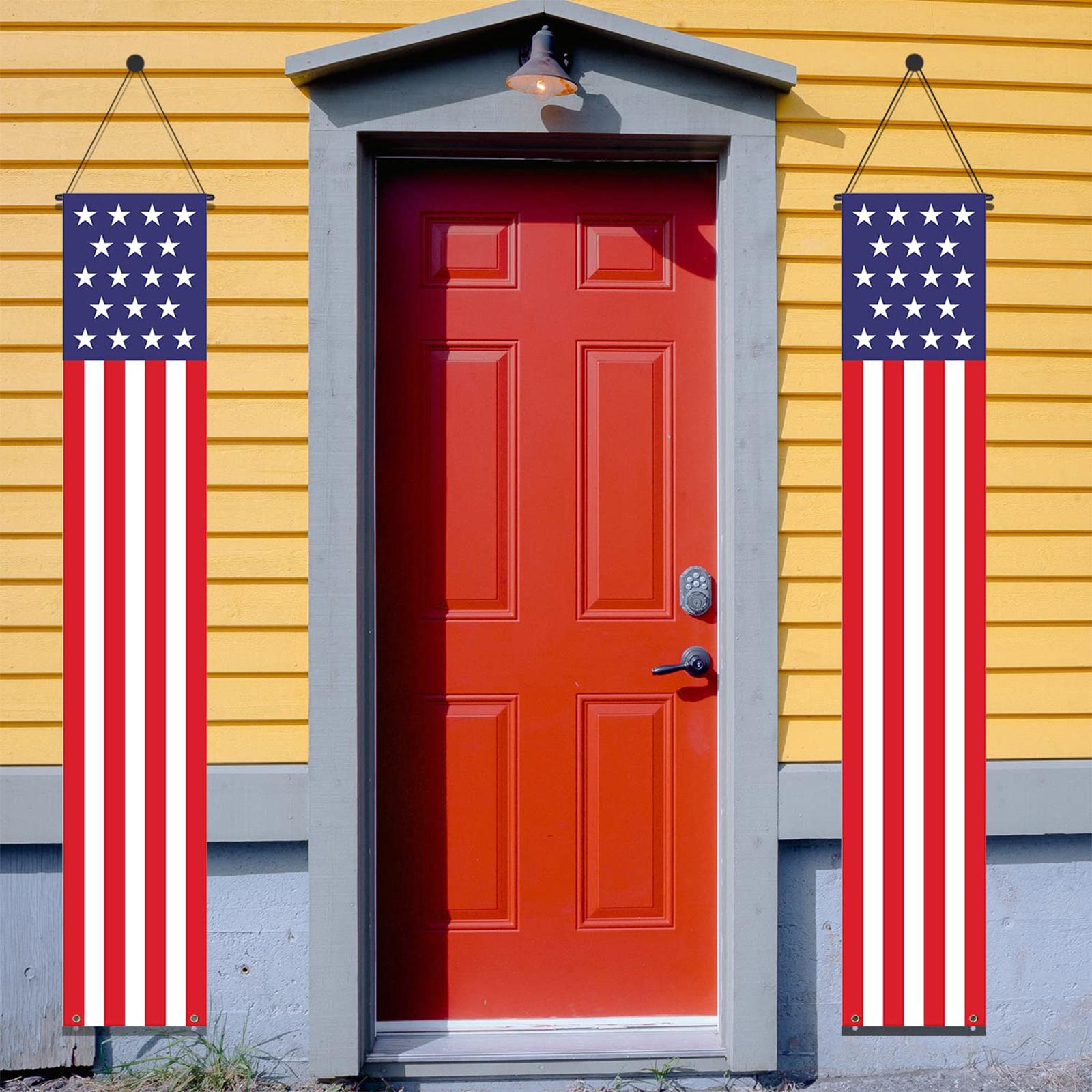 

Independence Day Hanging Banner Door Curtain Flag 30x180cm for Outdoor Indoor Wall Porch Party Decor Home Event Display One Size