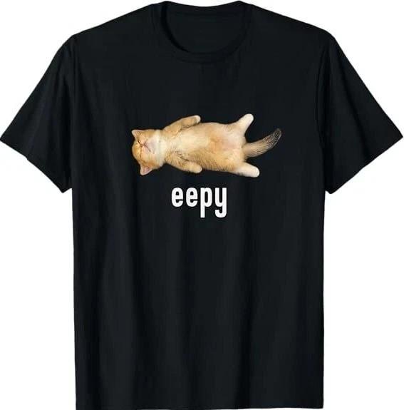 Eepy Cat Silly Sleepy Cat Meme T-Shirt Unisex Comfy Meme Unisex T-Shirt S