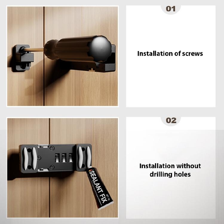 High Security Cabinet Lock Keyless Door Bolt Security Drawer Lock Adjustable Password Mechanism Easy to Install