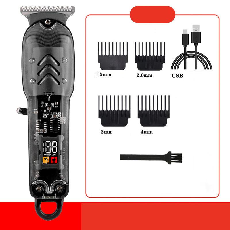 Professional Hair Clippers Rechargeable Hair Clipper Transparent Electric Hair Trimmers For Men Cordless Hair Cut Machine